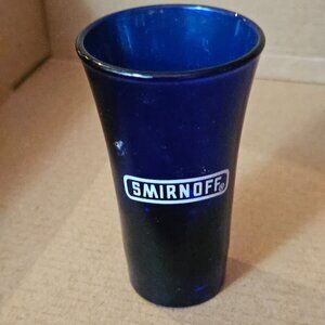 Vintage, collecitble, Cobalt blue Sminoff shot glass, EUC.